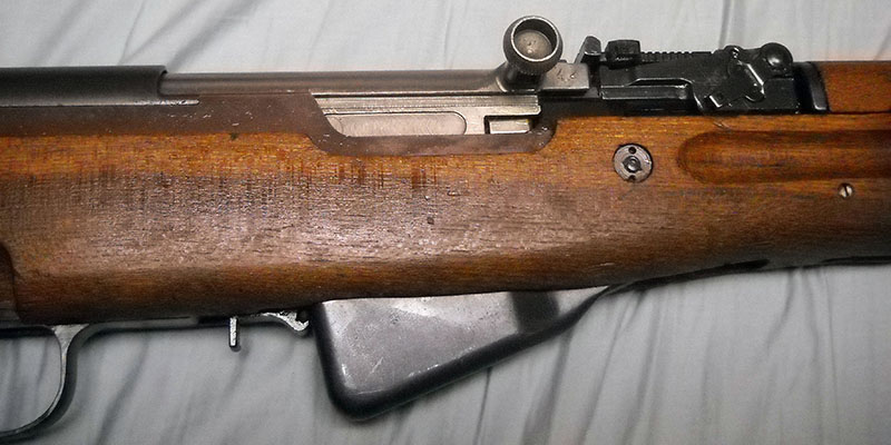 detail, SKS action, right side